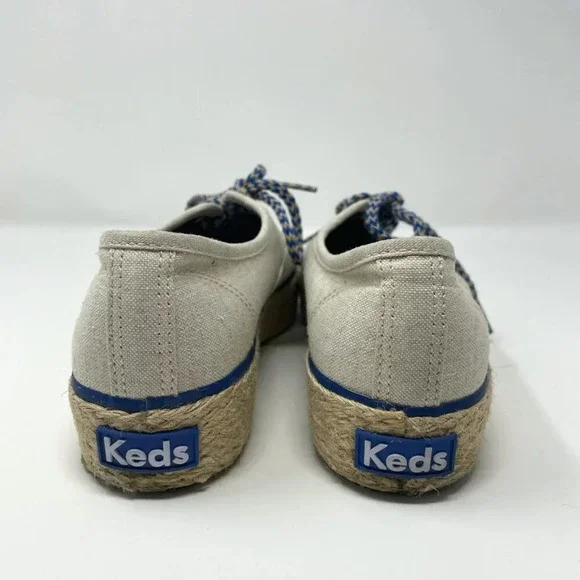 Keds Triple Liberty Espadrille Platform  Shoes Sneakers Cream Canvas Sz 6.5 - Picture 7 of 9